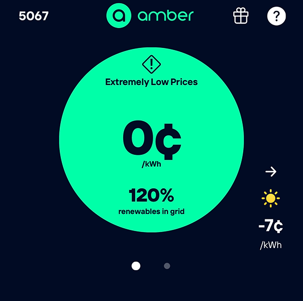 Amber negative electricity price and negative feed-in tariff