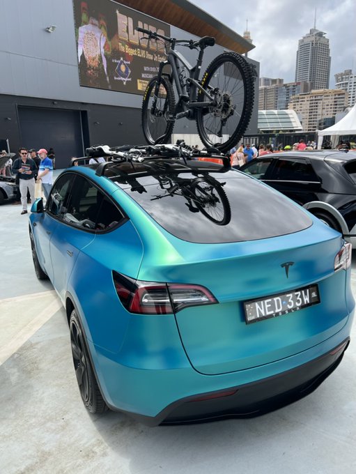 satin wrapped Tesla Model 3 at Fully Charged Live Australia 2023