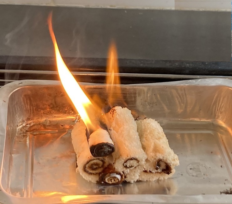 Burning Vegemite sodium battery cells.