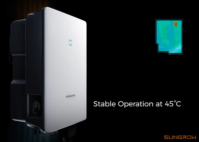 Claim of stable Sungrow inverter operation at 45 degrees Celsius