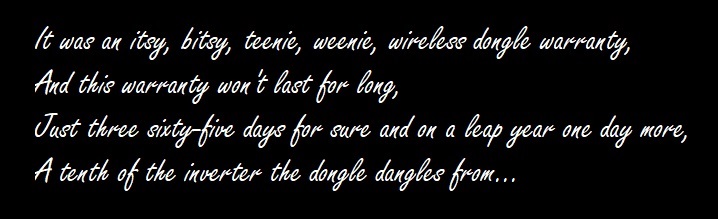 Itsy bitsy dongle warranty.