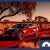 An AI generated Model3 in the Aussie Outback