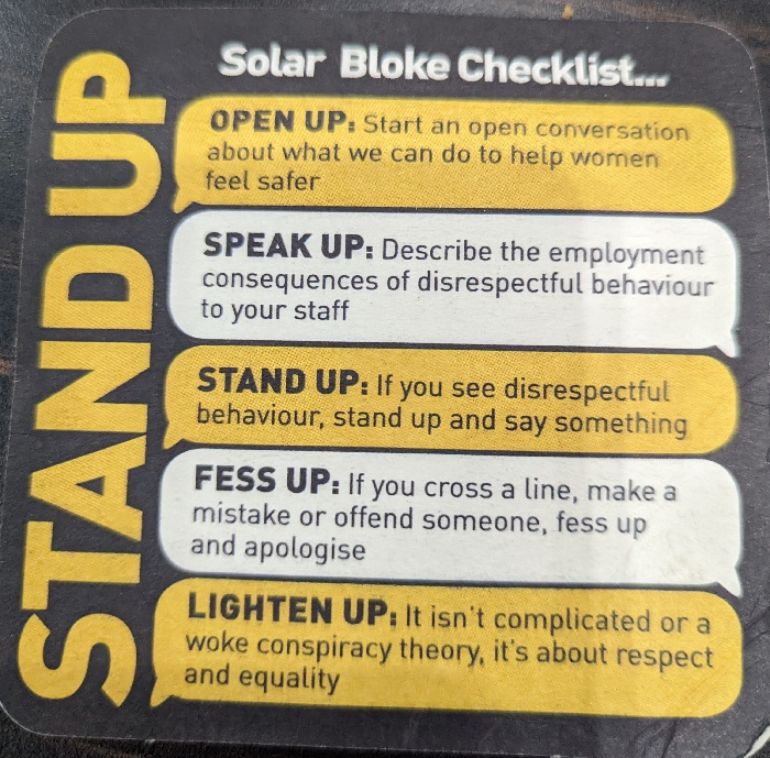 Solar blokes checklist
