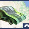 a car made from $100 bills on top of a map of queensland