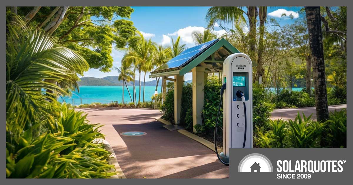 artist's impression of an ev charger at Airlie beach 