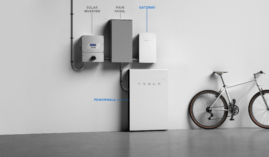 Tesla Powerwall, Gateway, inverter and switchboard