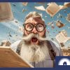 a bearded man in a desert overloaded with warranty documents