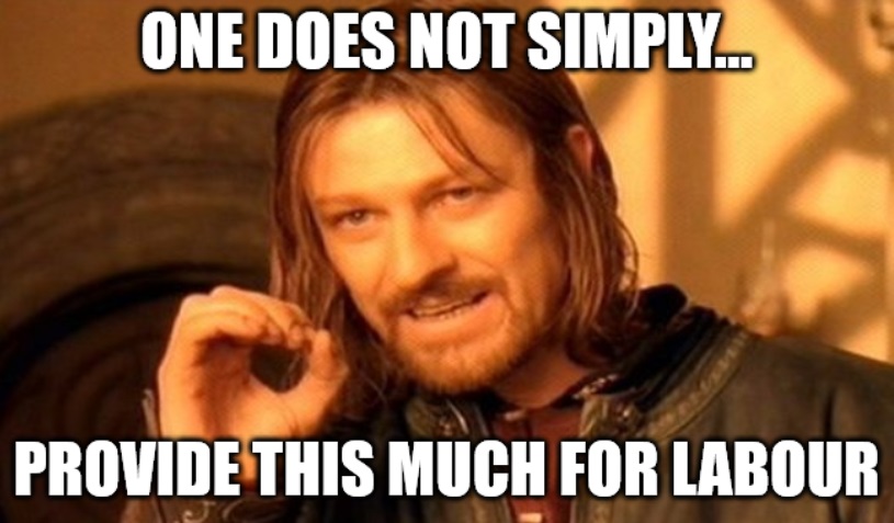One does not provide nothing for labour.