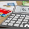 calculator, credit card and electricity bills