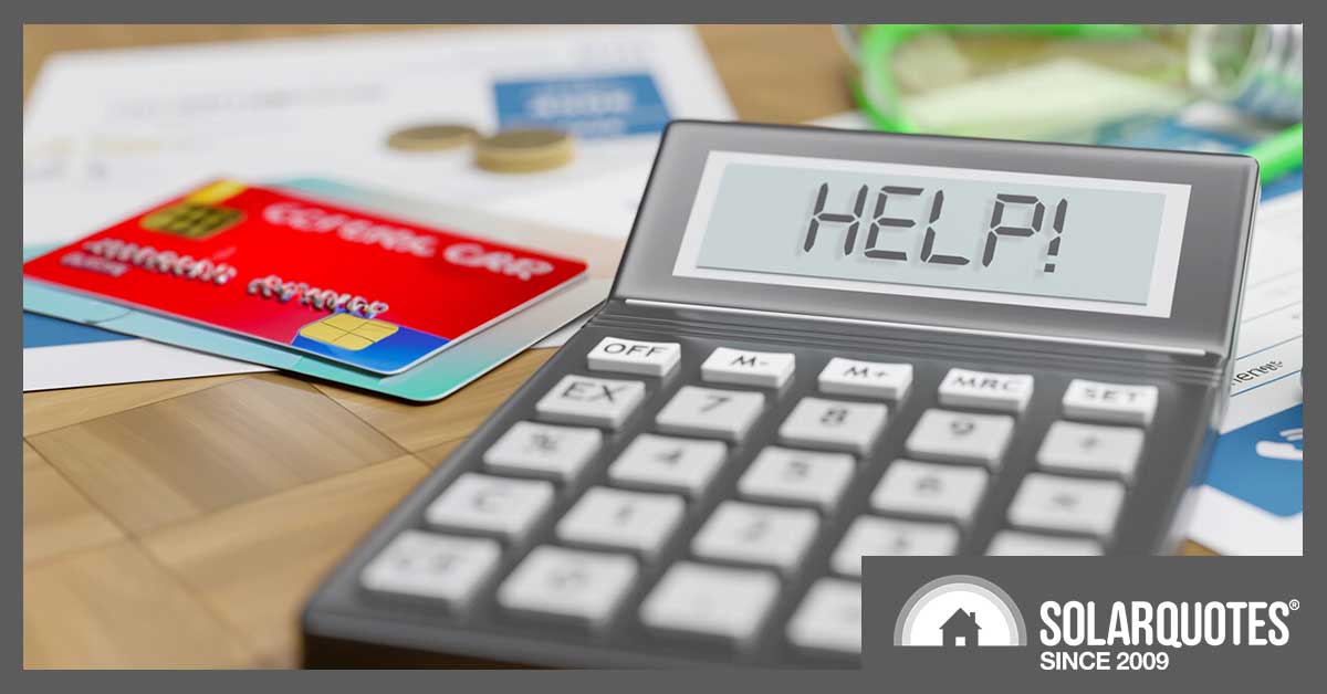 calculator, credit card and electricity bills