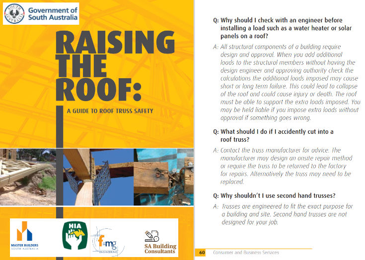 Raising the Roof Booklet: A Guide to Roof Truss Safety