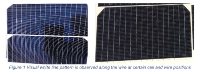 white lines on REC solar cell