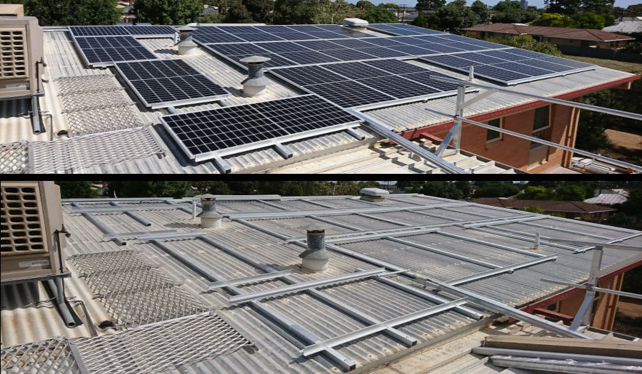 Solar framing array on roof