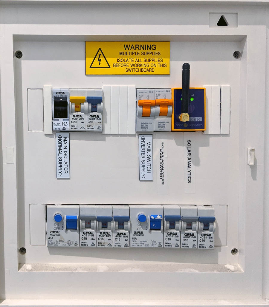 Switchboard with old 3G smart meter.