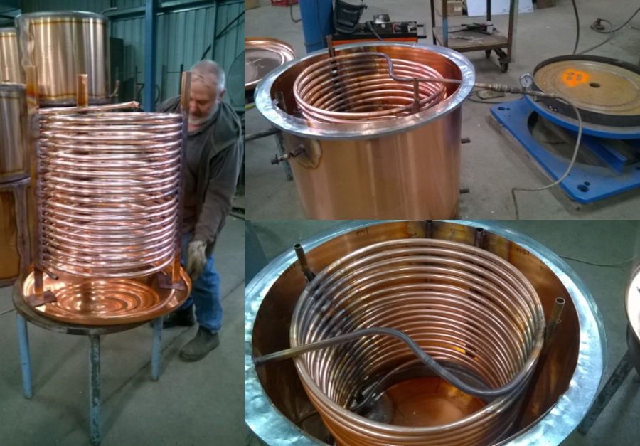 Copper coil hot water service