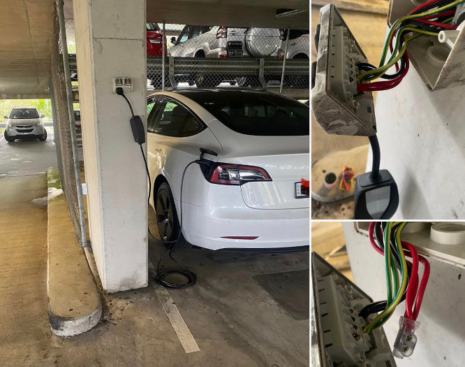 Tesla at a public power point