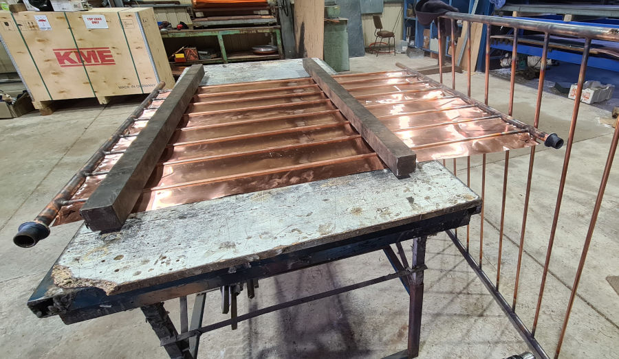 Copper flat plate collector