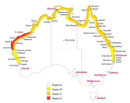 Old Australian wind zones