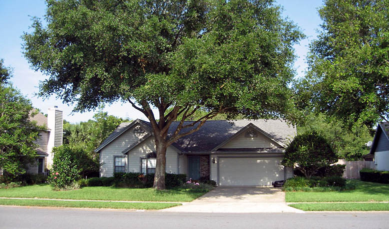 Shaded house roof