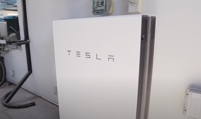 Two Tesla Powerwalls stacked