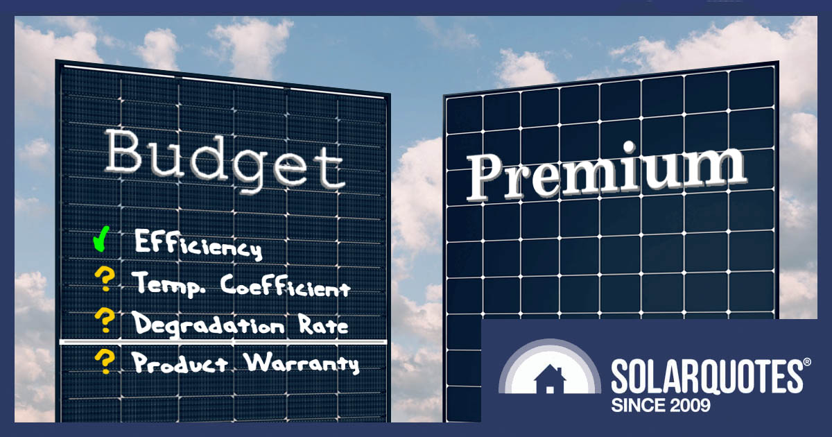 Budget vs. premium solar panels