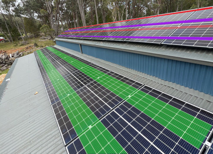 roof showing solar panel fixings