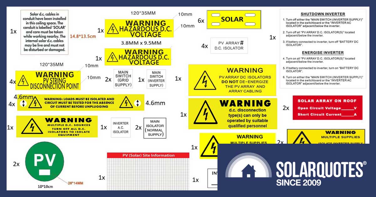 PV-101: PV EMERGENCY DISCONNECT. Recommended Solar Label. Pack of