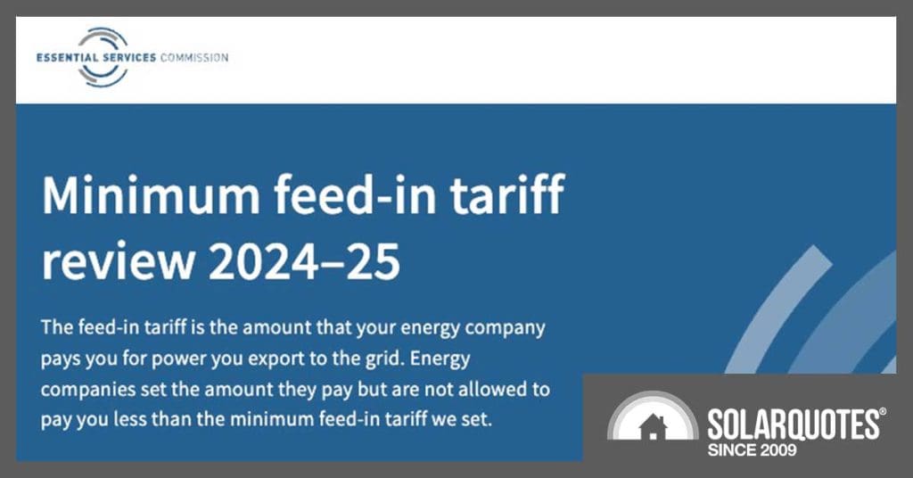 Victoria Proposes 3.3 cent Minimum Feed In Tariff