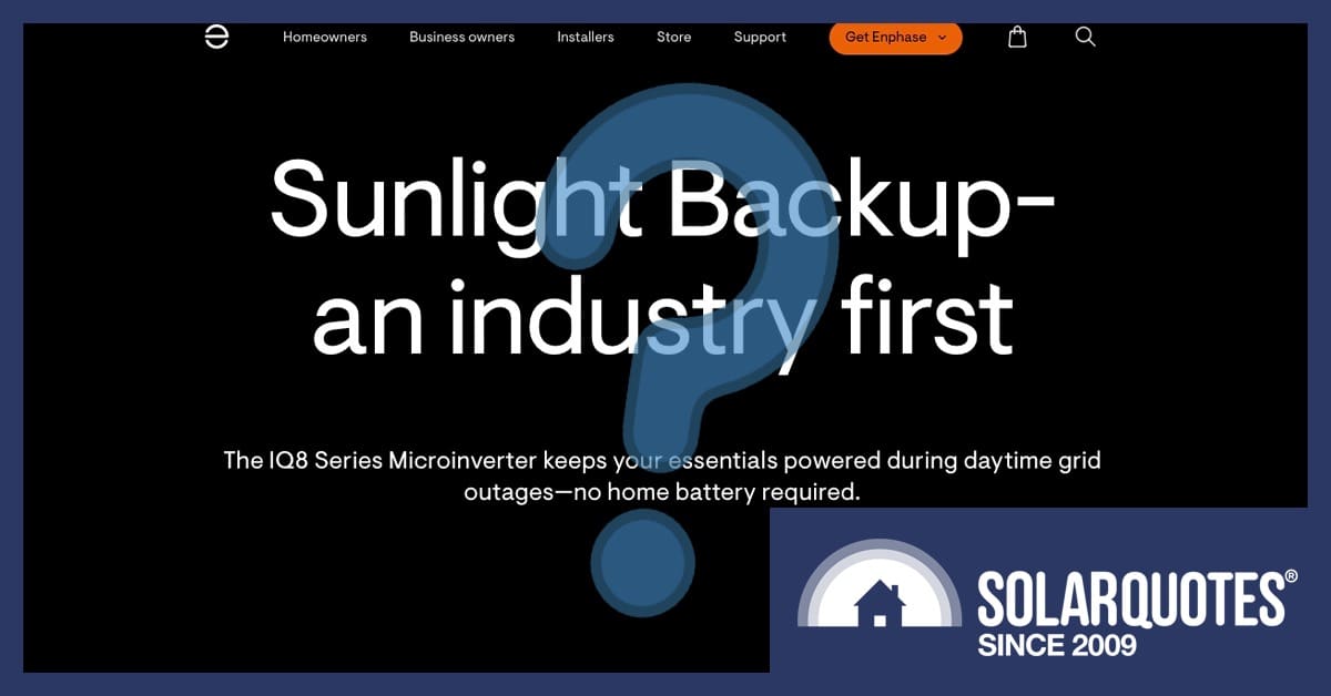 screen-grab from Enphase website spruiking sunlight backup