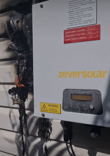 burnt solar isolator