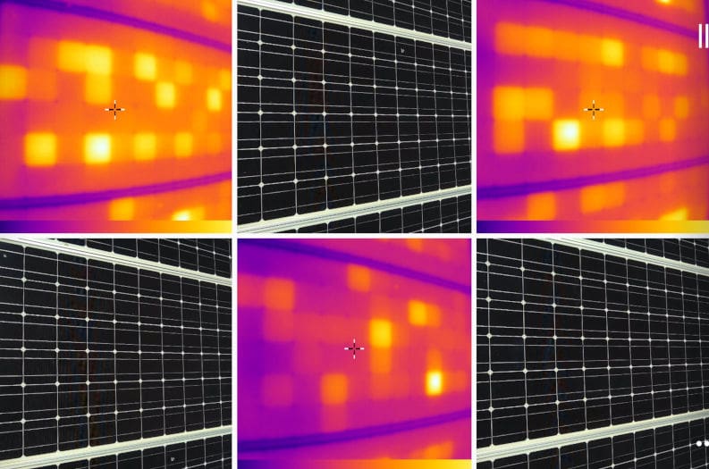 thermal images of junk solar cells