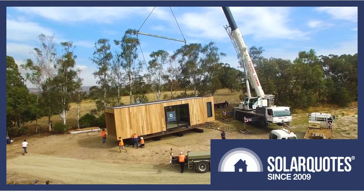 Lifting a tiny house into position