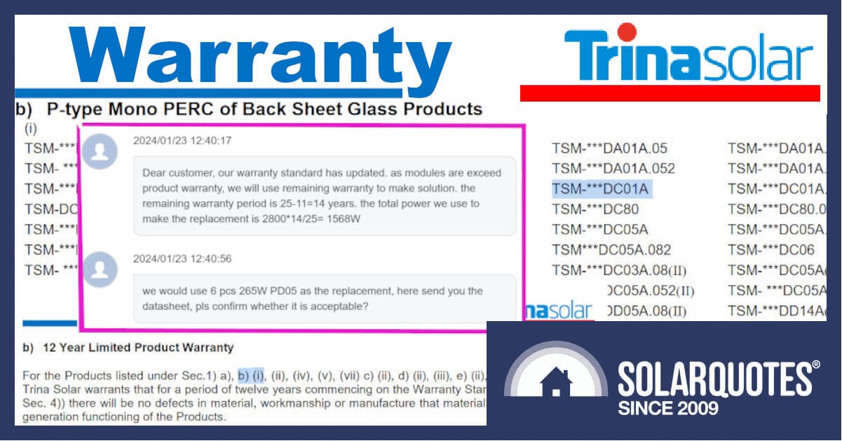 Trina warranty details