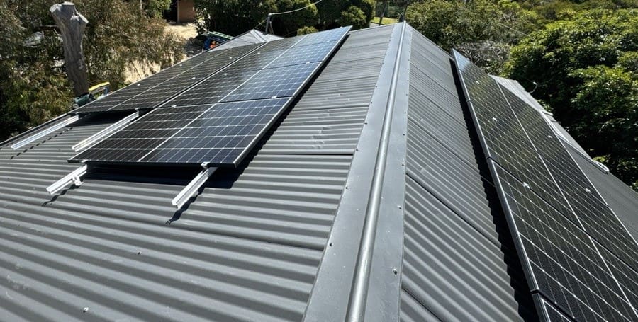 Damaged roof solar installation