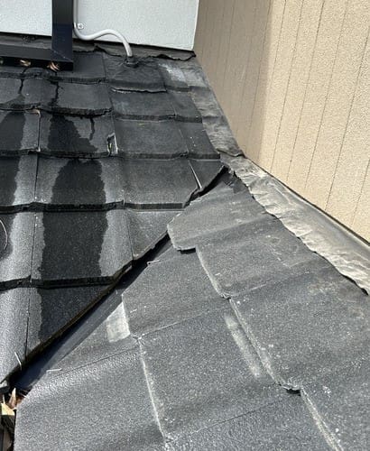 Damaged tiles solar installation