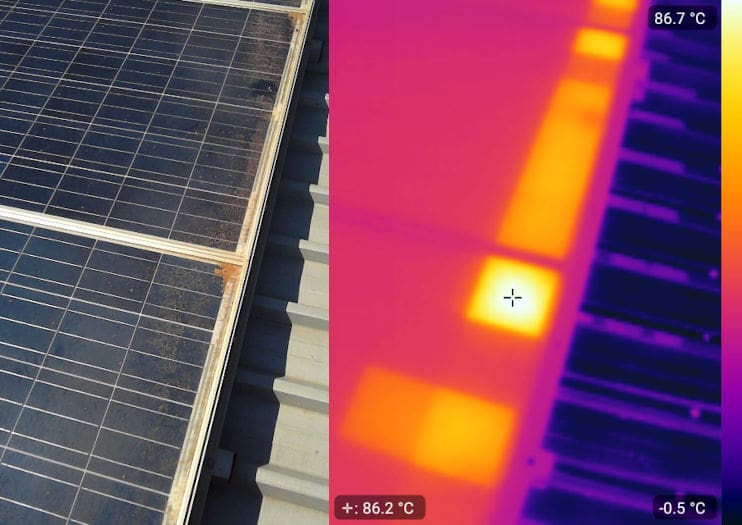 solar panel thermal image