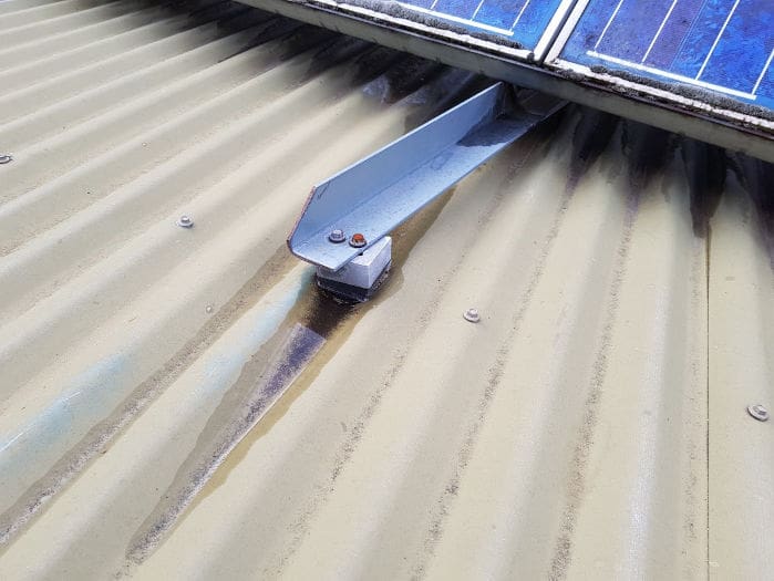 water leak from solar array