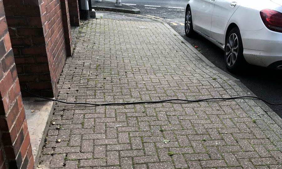 EV charging across a footpath