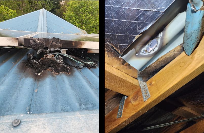 burnt rooftop solar isolator