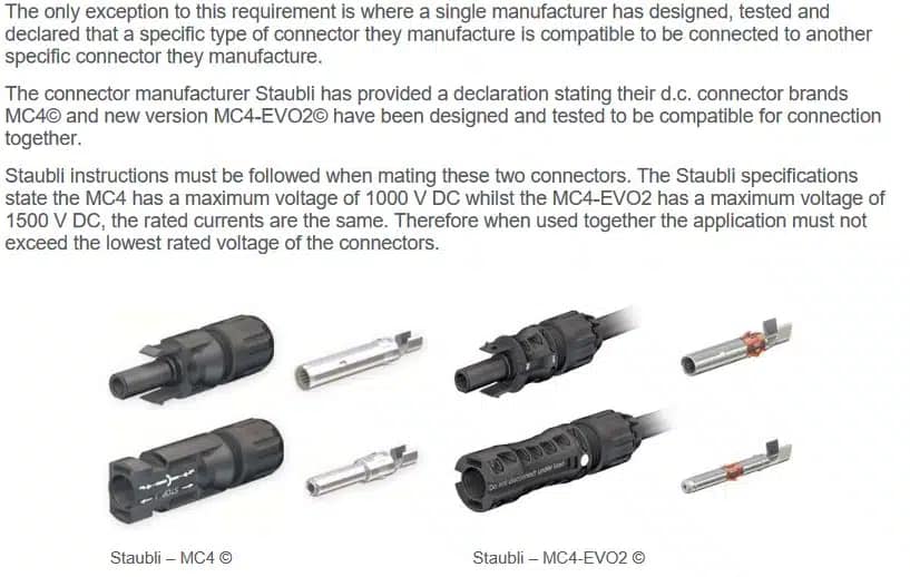 MC4 plugs.