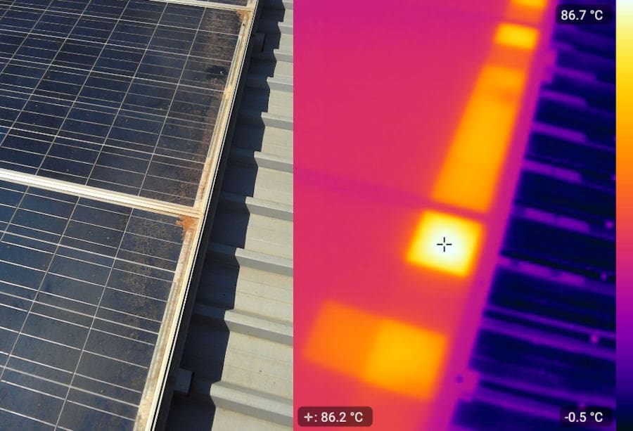 thermal image of solar array
