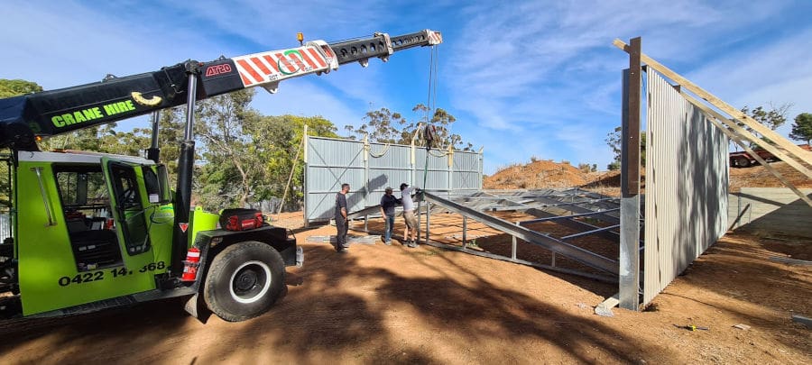 Erecting a shed