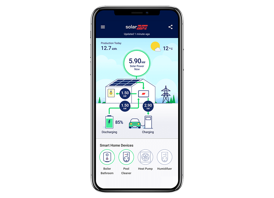 Screenshot of the MySolarEdge app