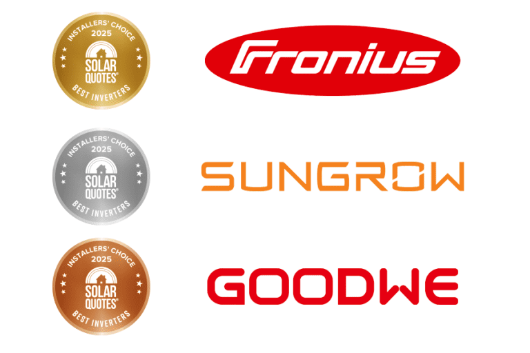 The winners of the SolarQuotes Installers Choice Award Best Solar Inverter 2025 According to Australian Installers.