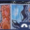 A battery covered in Indigenous art