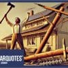 A man chopping down power poles to go off-grid.