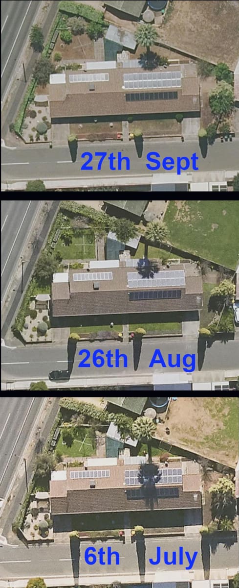 aerial images comparing seasonal shade