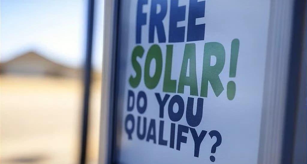 Advertisement falsely claiming free solar