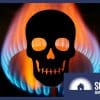 Gas stovetop burner releasing toxic emissions