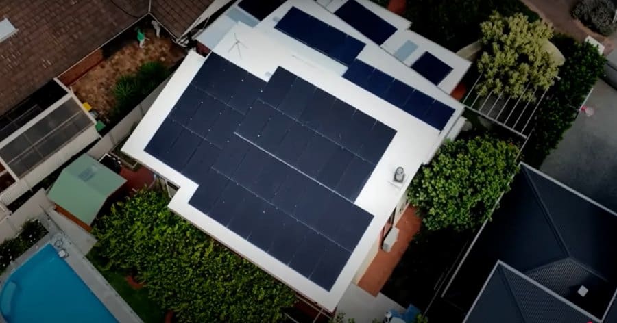 Solar panels covering a home's rooftop.